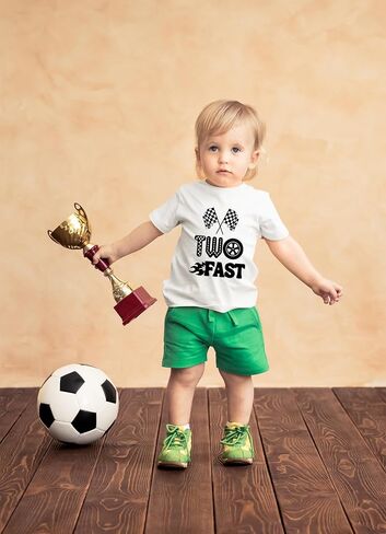 CBTwear Two Fast Toddler Shirt - Fun and Trendy 2nd Birthday Racing-Themed Tee for Kids' Celebrations in Saudi Arabia