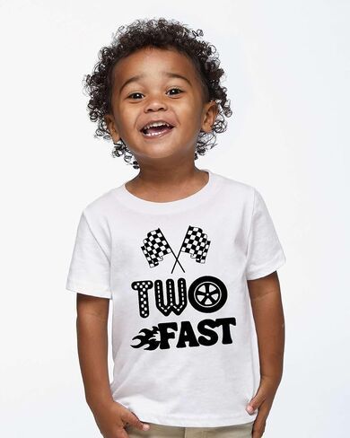 CBTwear Two Fast Toddler Shirt - Fun and Trendy 2nd Birthday Racing-Themed Tee for Kids' Celebrations in Saudi Arabia