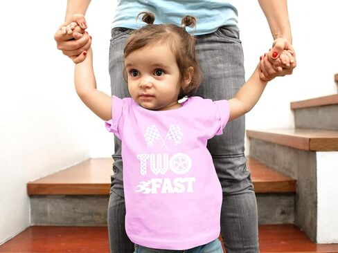 CBTwear Two Fast Toddler Shirt - Fun and Trendy 2nd Birthday Racing-Themed Tee for Kids' Celebrations in Saudi Arabia