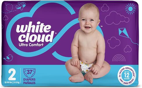 White Cloud Ultra Comfort Diapers, Size 7, 41+lbs, 4 Packs of 20 = 80 Diapers in Kuwait