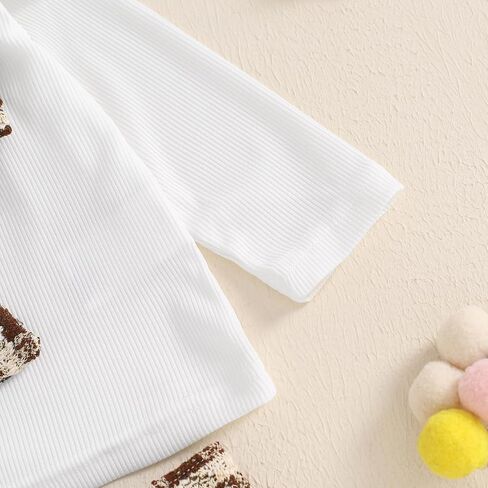 2PCS Infant Baby Girls 3D Bowknot Ruffles Long Sleeve Ribbed Knitted Shirt + Plaid Skirt Shorts Sets in Saudi Arabia