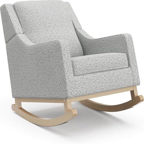 Storkcraft Pasadena Nursery Rocker (Ivory Basketweave with Driftwood) - Upholstered, Rocking Chair for Nursery, Gentle Rocking Motion, Solid Wood Base, Perfect for Any Nursery Decor in Kuwait
