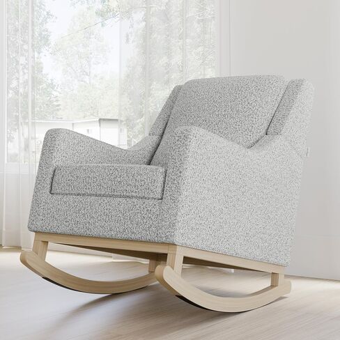Storkcraft Pasadena Nursery Rocker (Ivory Basketweave with Driftwood) - Upholstered, Rocking Chair for Nursery, Gentle Rocking Motion, Solid Wood Base, Perfect for Any Nursery Decor in Kuwait