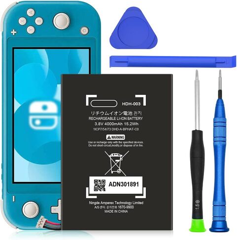 بطارية HDH-003، [4000 مللي أمبير] بطارية بديلة جديدة ذات جودة عالية لدورة 0 لوحدة التحكم Nintendo Switch Lite HDH-001، بطارية داخلية مع مجموعة أدوات التثبيت in Kuwait