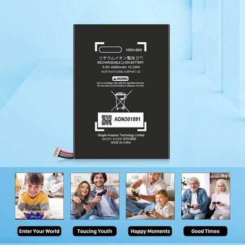 بطارية HDH-003، [4000 مللي أمبير] بطارية بديلة جديدة ذات جودة عالية لدورة 0 لوحدة التحكم Nintendo Switch Lite HDH-001، بطارية داخلية مع مجموعة أدوات التثبيت in Kuwait