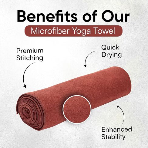 Yoga Towel-Ground and Grip Soft Yoga Mat Towel (73 in x 26 in) Sedona (Terracotta) Non Slip Yoga Towel-Easy Clean and Quick Drying Yoga Mat Towel for Hot Yoga- Sweat Absorbent in Saudi Arabia