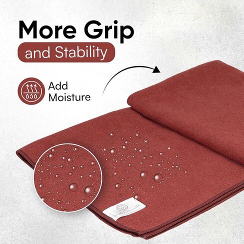 Yoga Towel-Ground and Grip Soft Yoga Mat Towel (73 in x 26 in) Sedona (Terracotta) Non Slip Yoga Towel-Easy Clean and Quick Drying Yoga Mat Towel for Hot Yoga- Sweat Absorbent in Saudi Arabia