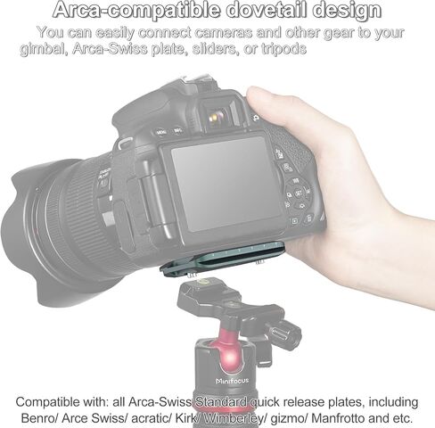 MINIFOCUS Quick Release Plate, 70mm Universal Camera Arca Swiss Plates with Wide D Stainless Steel Screw/Arca-Swiss Dovetail for DSLR Camera Tripod Ballhead in Kuwait