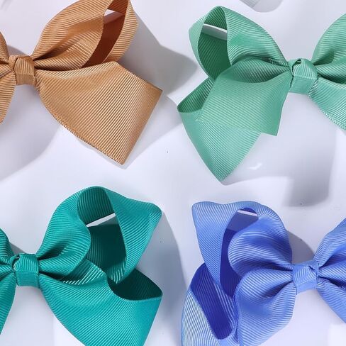 40 قطعة من فيونكات الشعر للفتيات، مشابك شعر مصنوعة يدويًا من شريط الحرير المضلع، مشابك شعر على شكل تمساح للأطفال الصغار والبنات والمراهقين في أزواج in Kuwait