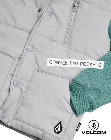 Volcom Boys Outerwear Set - 3 Piece Boys' Fashion Activewear Set Puffer Vest, Hoodie Sweatshirt and Jogger Pants (12M-7) in Kuwait