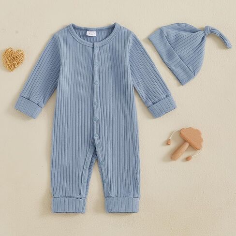 ZAXARRA Newborn Baby Boy Fall Winter Outfit New Here Letter knit Footies Romper 0 3 6 Months Jumpsuit Cute Hat Infant Set in Kuwait