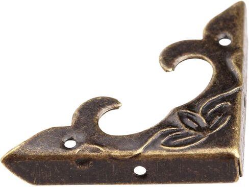 20 قطعة من واقيات الزوايا البرونزية، واقيات السلامة العتيقة، أغطية معدنية مزخرفة، دعامة الزاوية اليمنى لعلبة المجوهرات، صندوق خشبي، حافة أثاث طاولة الصدر (طول الجانب: 1-1/4 بوصة) in Kuwait