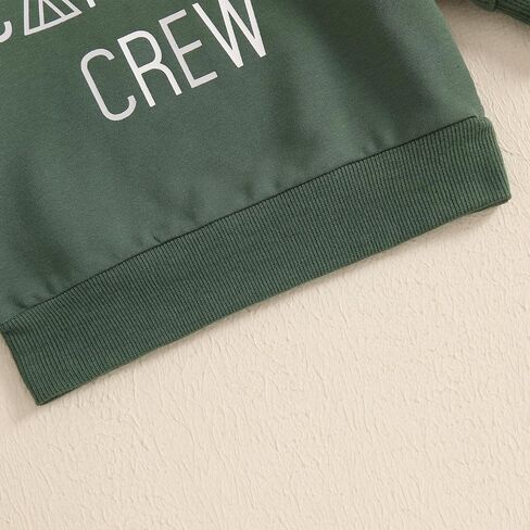 Lamuusaa Toddler Baby Boy Clothes Long Sleeve Crewneck Sweatshirt ''Campfire Crew'' Oversized Pullover Shirts Fall Clothes in Saudi Arabia