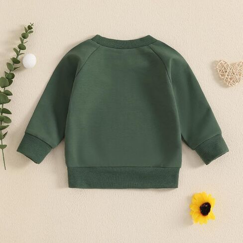Lamuusaa Toddler Baby Boy Clothes Long Sleeve Crewneck Sweatshirt ''Campfire Crew'' Oversized Pullover Shirts Fall Clothes in Saudi Arabia