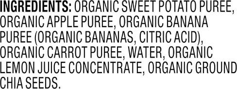 Plum Organics Baby Food Pouch | Mighty Veggie | Sweet Potato, Apple, Banana, Carrot | 3.75 Ounce | 12 Pack | Organic Food Squeeze for Babies, Kids, Toddlers in Kuwait