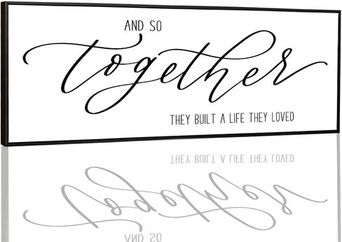 Wall Decor for Bedroom - And So Together They Built A Life They Loved Sign Large Framed Wall Art Master Bedroom Wall Decor Above Bed Home Sign Family Quotes Wall Decor (Black Wooden Frame) 43x15inch in Saudi Arabia