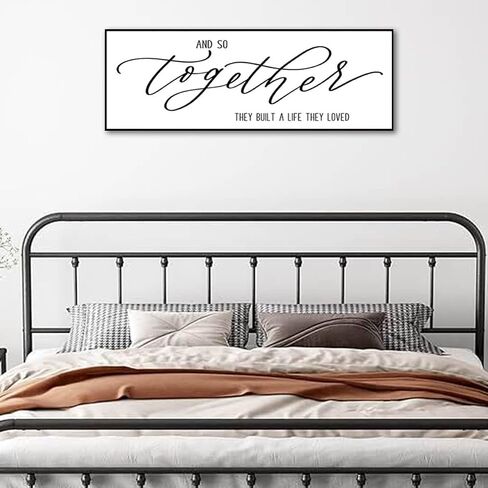 Wall Decor for Bedroom - And So Together They Built A Life They Loved Sign Large Framed Wall Art Master Bedroom Wall Decor Above Bed Home Sign Family Quotes Wall Decor (Black Wooden Frame) 43x15inch in Saudi Arabia