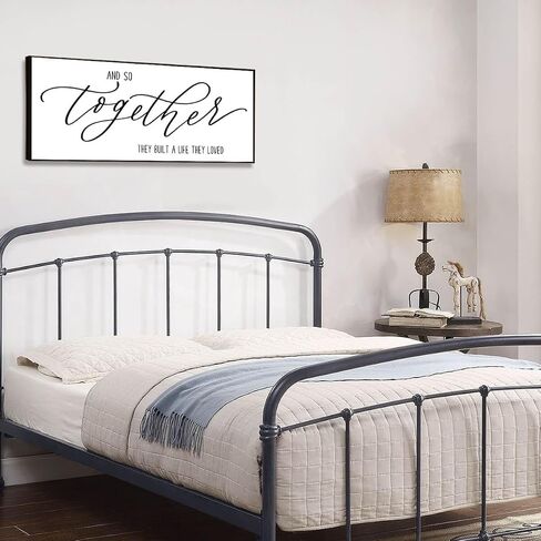 Wall Decor for Bedroom - And So Together They Built A Life They Loved Sign Large Framed Wall Art Master Bedroom Wall Decor Above Bed Home Sign Family Quotes Wall Decor (Black Wooden Frame) 43x15inch in Saudi Arabia