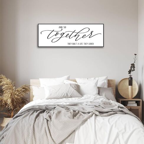 Wall Decor for Bedroom - And So Together They Built A Life They Loved Sign Large Framed Wall Art Master Bedroom Wall Decor Above Bed Home Sign Family Quotes Wall Decor (Black Wooden Frame) 43x15inch in Saudi Arabia