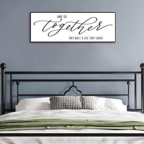 Wall Decor for Bedroom - And So Together They Built A Life They Loved Sign Large Framed Wall Art Master Bedroom Wall Decor Above Bed Home Sign Family Quotes Wall Decor (Black Wooden Frame) 43x15inch in Saudi Arabia