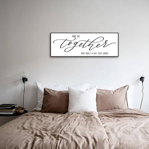 Wall Decor for Bedroom - And So Together They Built A Life They Loved Sign Large Framed Wall Art Master Bedroom Wall Decor Above Bed Home Sign Family Quotes Wall Decor (Black Wooden Frame) 43x15inch in Saudi Arabia