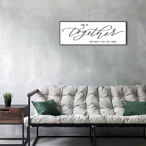 Wall Decor for Bedroom - And So Together They Built A Life They Loved Sign Large Framed Wall Art Master Bedroom Wall Decor Above Bed Home Sign Family Quotes Wall Decor (Black Wooden Frame) 43x15inch in Saudi Arabia