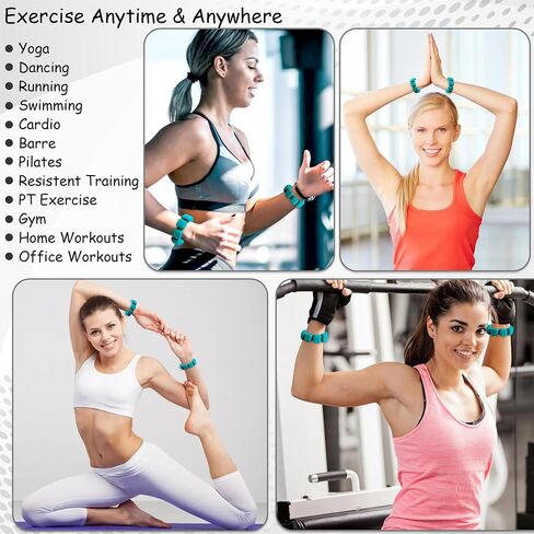 Wrist Ankle Weights for Women - Set of 2 (0.33lb Each) Wearable Silicone Workout Weighted Bracelets, Waterproof Strength Training Weight Bangles for Walking Running Yoga Pilates Aerobics in Saudi Arabia