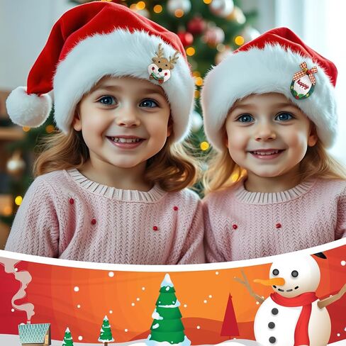BleSky Christmas Santa Hat for Kids Baby Xmas Holiday Hat Unisex Velvet Classic Santa Claus Hat for New Year Festive in Kuwait