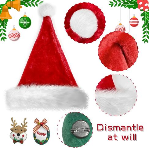BleSky Christmas Santa Hat for Kids Baby Xmas Holiday Hat Unisex Velvet Classic Santa Claus Hat for New Year Festive in Kuwait