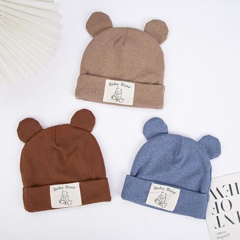 قبعة صغيرة للأطفال الصغار من كيدوتشيز، قبعة صغيرة للأطفال الرضع وأذنين الدب، قبعات دافئة للخريف والشتاء in Kuwait