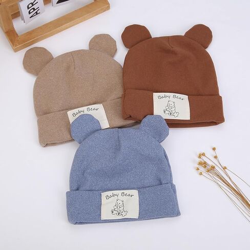 قبعة صغيرة للأطفال الصغار من كيدوتشيز، قبعة صغيرة للأطفال الرضع وأذنين الدب، قبعات دافئة للخريف والشتاء in Kuwait