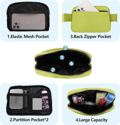 VOROLO Clear Fanny Pack Crossbody Bag For Women And Men Belt Bag Gift For Women Bum Bag with Adjustable Strap for Sports Clear Yellow in Kuwait