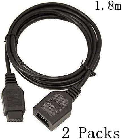 SN-RIGGOR 2-Pack 1.8m 9 Pin Extension Cord Cable for Sega Genesis MD Mega Drive Controlle Extension Sega Genesis 2/3 Controller in Saudi Arabia