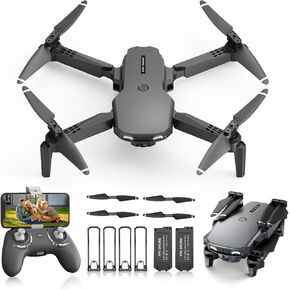 Drone with Camera, Drones for Kids and Beginners, Teen Boys Toys Gifts Ideas, 1080P HD Foldable FPV RC Drone Helicopter Quadcopter with One Key Start/Land, Altitude Hold, Gesture Selfie, 3D Flips, Gravity Control, 2 Batteries, Green