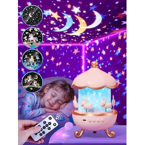 Night Light for Kids, 21 Colors+15 Films+360° Star Lights for Ceiling Projector, Remote+10 Music Star Projector for Kids Night Light Projector, Star Night Light Projector, Cute Toys for Girls Age 1-9