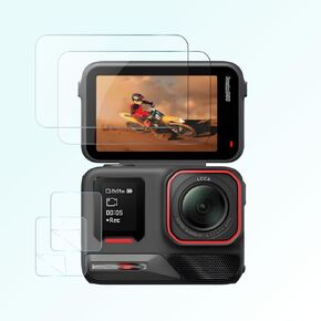 واقي شاشة iDarPro ينطبق على شاشة LCD Insta360 Ace Pro2 + شاشة أمامية Insta 360 Ace Pro 2 [4 قطع] من الزجاج المقسى بدون فقاعات in Kuwait