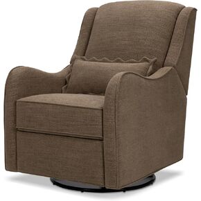 Namesake Devon Recliner and Swivel Glider in Performance Truffle Eco-Basketweave, GREENGUARD Gold and CertiPUR-US® Certified