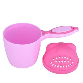 Baby Shampoo Cup with Handle, Cute Kid Wash Hair Bathing Flusher Rinse Cup Protection Eye for Infant Toddler Children(Pink)
