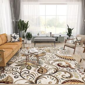 Tayse Giselle Ivory 4x6 Rectangle Area Rug for Dorm, Kids, Baby, or Nursery Room - Contemporary, Abstract