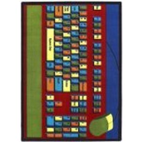 Joy Carpets Keyboard Connection Rug, Multi, 7'8" x 10'9" Oval