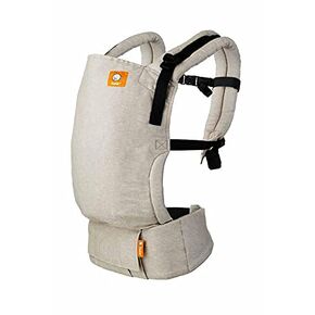 Baby Tula Free-to-Grow Linen Baby Carrier 7-45 lb, Adjustable Newborn to Toddler Carrier, Ergonomic Inward Front and Back Carry, Lightweight, Sand