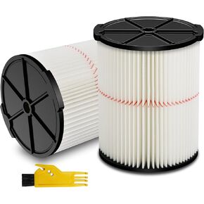 Replacement Cartridge Filter for Craftsman 9-38754 Red Stripe General Purpose Wet Dry Vac Filter replacement for 5 to 20 Gallon Shop Vacuums, 2 Packs