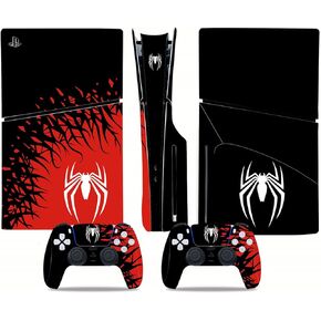 Full Body Vinyl Decal Cover for PS5 Slim Disc Edition Console & Controllers - Black in Kuwait