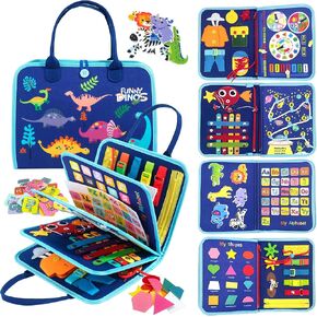 LYLIN Busy Board Montessori Toys for 1 2 3 4 Years Old, Educational Activity Developing Sensory Board for Preschool Learning Fine Motor Skills, Toddler Travel Toys for Airplane Car Travel