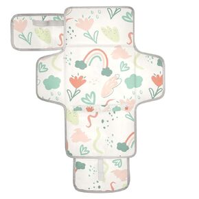 Portable Diaper Changing Pad Travel Baby Changing Mat Waterproof Diaper Changing Mat Foldable Lightweight Baby Changer with Built-in Pillow Purple Butterfly