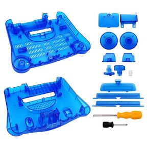 Hzxkqmil Replacement Housing Shell for N64 Retro Video Game Console, Translucent Case Accessories with Screwdrivers for N64 Game Console, Transparent Green