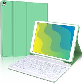 Keyboard Case for 10.2 inch 9th/8th/7th Generation,2021 | 7 Color Backlit | Built-in Pencil Holder | Detachable Wireless Bluetooth Keyboard | Smart Folio Protective Cover for iPad Air 3rd Gen in Kuwait