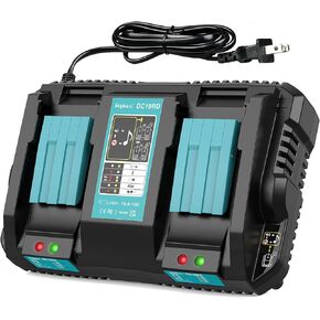 18V Rapid Charger Replacement for Makita Battery Charger 18V Station 2Ports