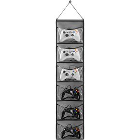 Hanging Controller Holder Classroom Headset Headphone Storage Bag Switch Game Organizer for Gaming Accessories Electronic Supplies X-box PS5 PS4 (8 Pockets)