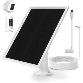 Solar Panel Charger for Ring Camera, Compatible with Ring Stick Up Cam Battery, Spotlight Plus/Pro, Waterproof, 4M/13FT Cable，6W Fast Charging (Black 2Pack)